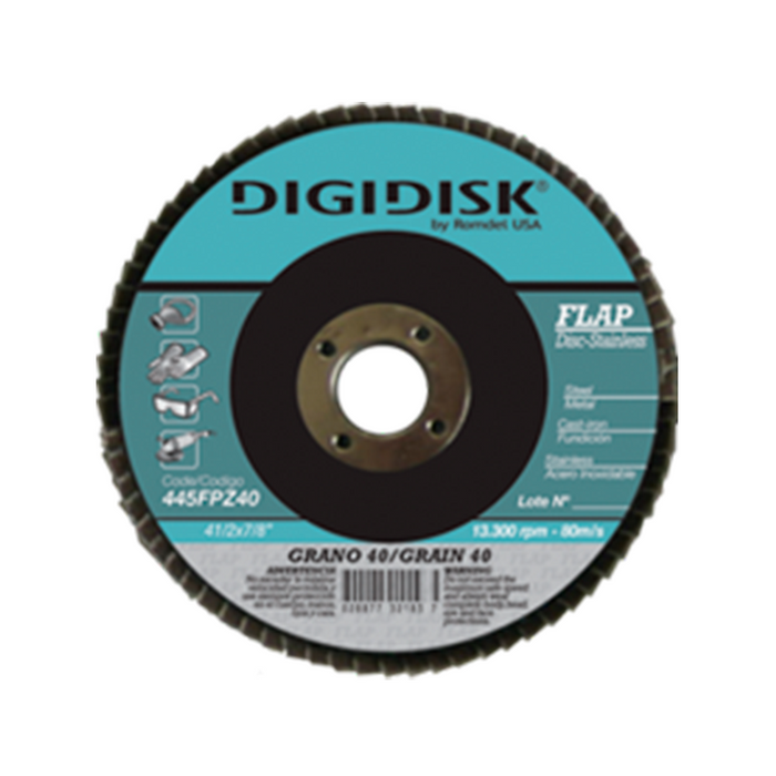 DISCO FLAP STAINLESS 41/2"X7/8" GRANO 60 DIGIDISK